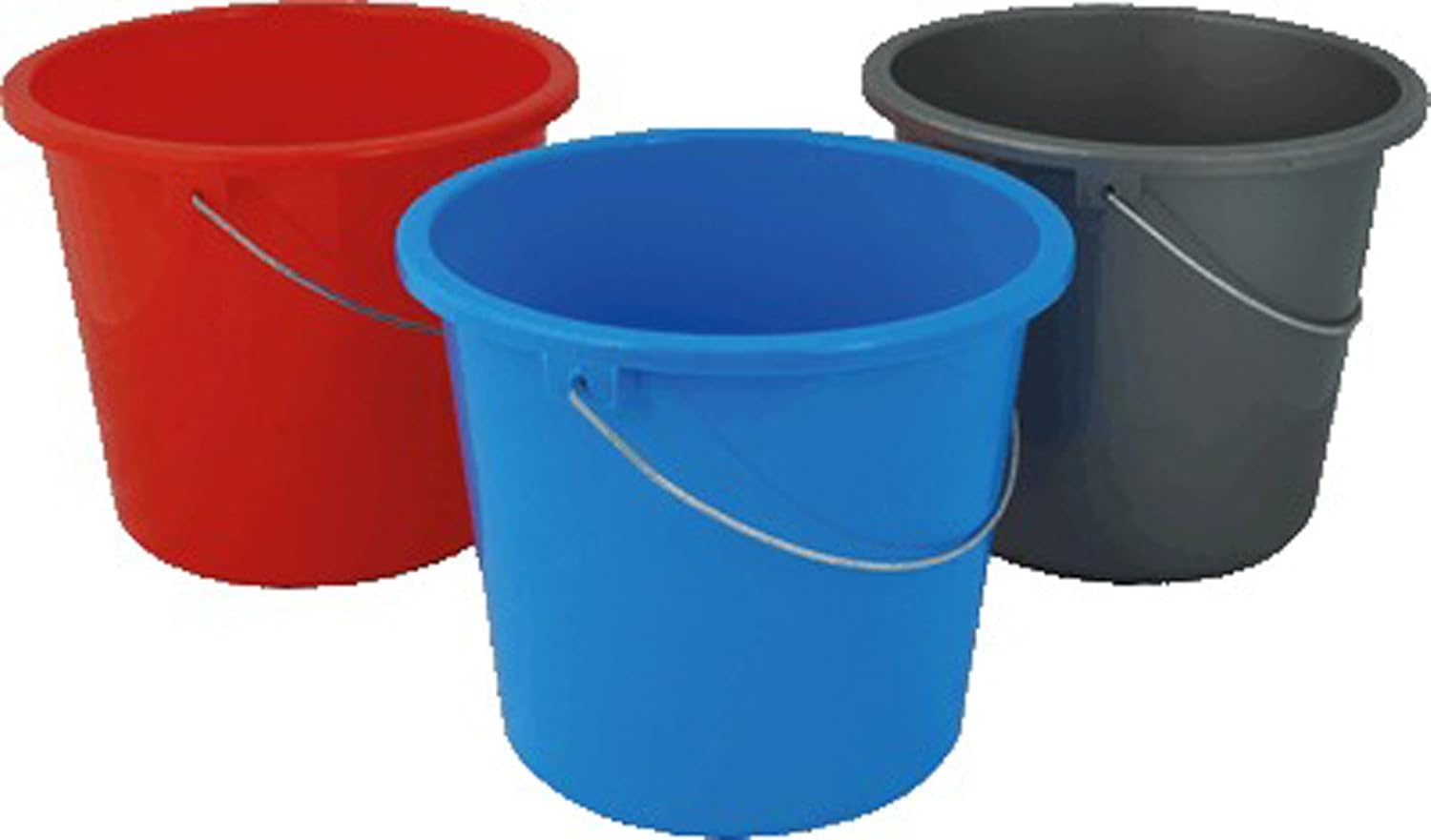 Haushaltseimer mit Metallbügel und Messung, 10 l, blau, Einheitsgröße