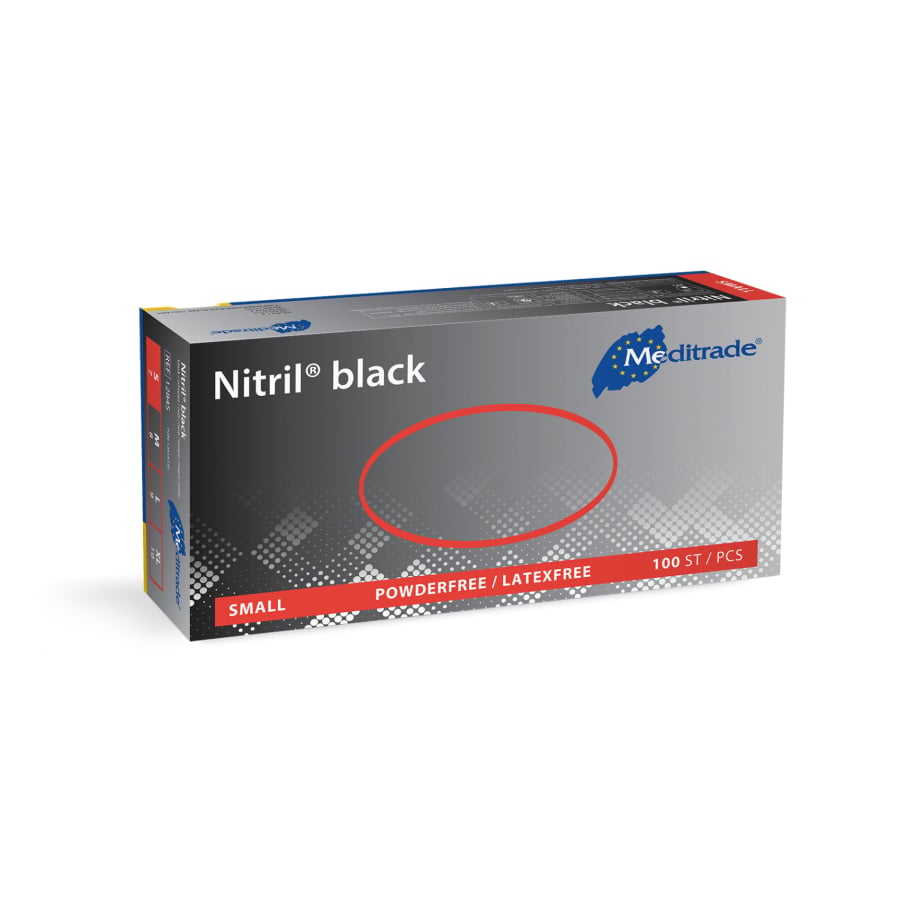 Nitril Gummihandschuhe puderfrei schwarz, 100stk, Gr. L