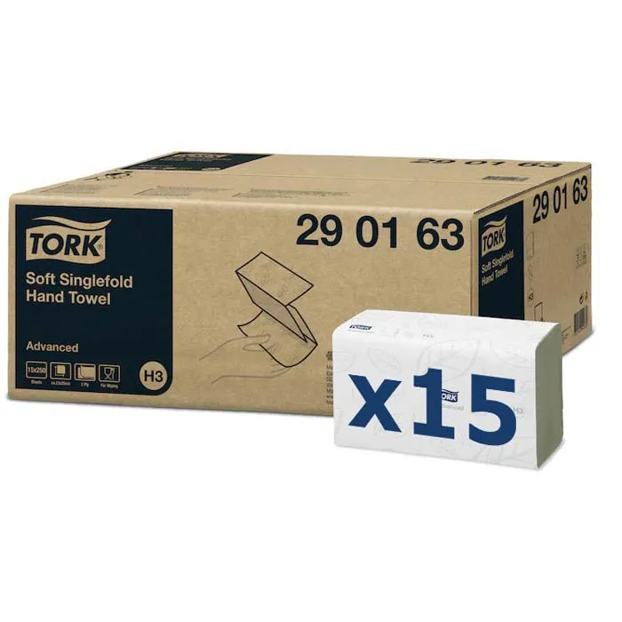 Papierhandtücher Tork Advanced, H3, 2-lagig Zick-Zack-Falz, weiß, Recyclingpapier, 25 x 23 cm, 3750 Stück