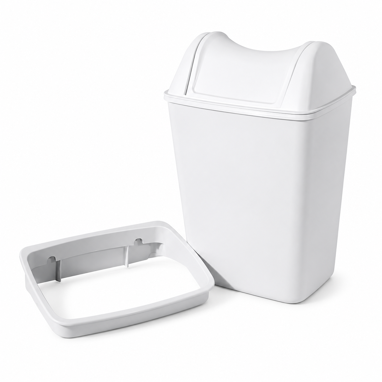 Temca racon® rubby Abfalleimer 8 l weiß mit Schwingdeckel