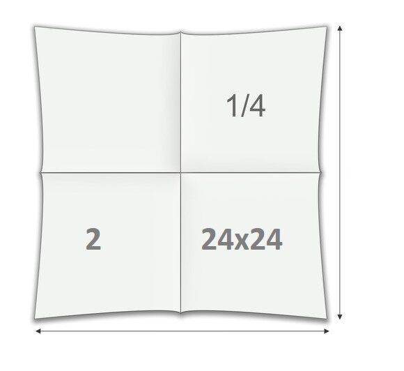 Zelltuchservietten, 24x24, 2-lagig, 1/4 Falz, weiß, 10x400 Stück/Karton
