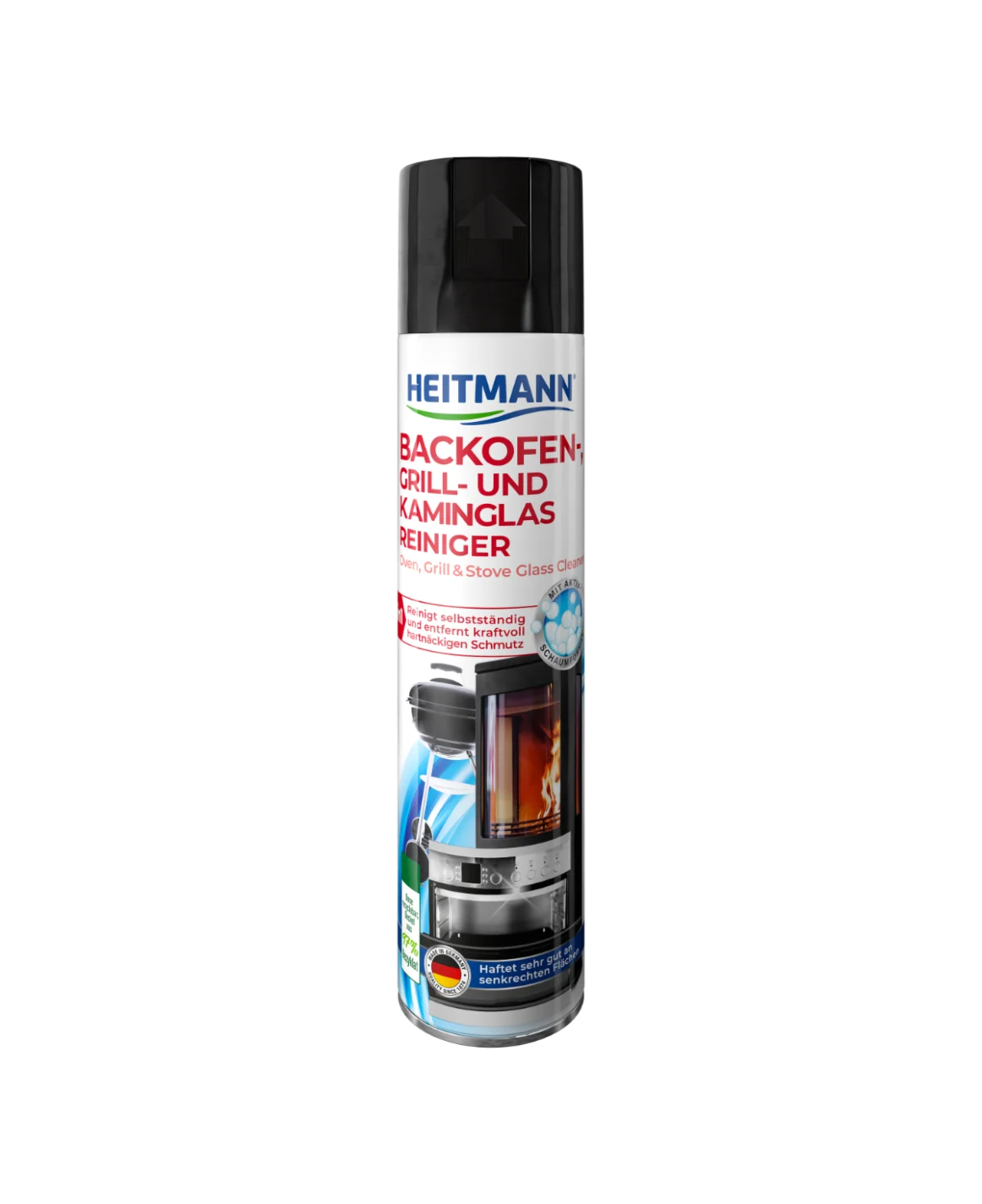 HEITMANN Backofen-, Grill- und Kaminglasreiniger, 400 ml Sprühdose
