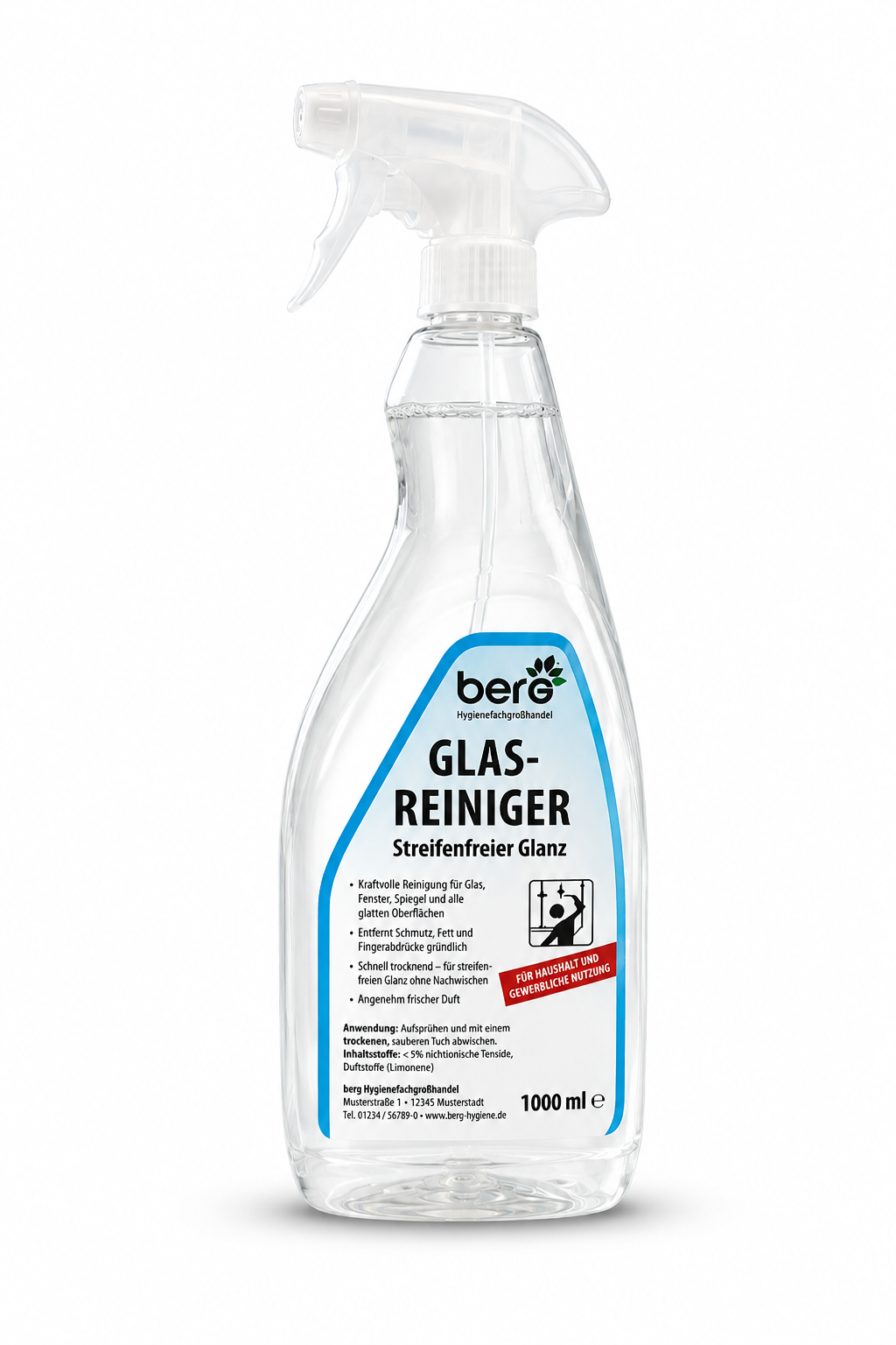 Berg Glasreiniger mit Sprühpistole, 1 Liter