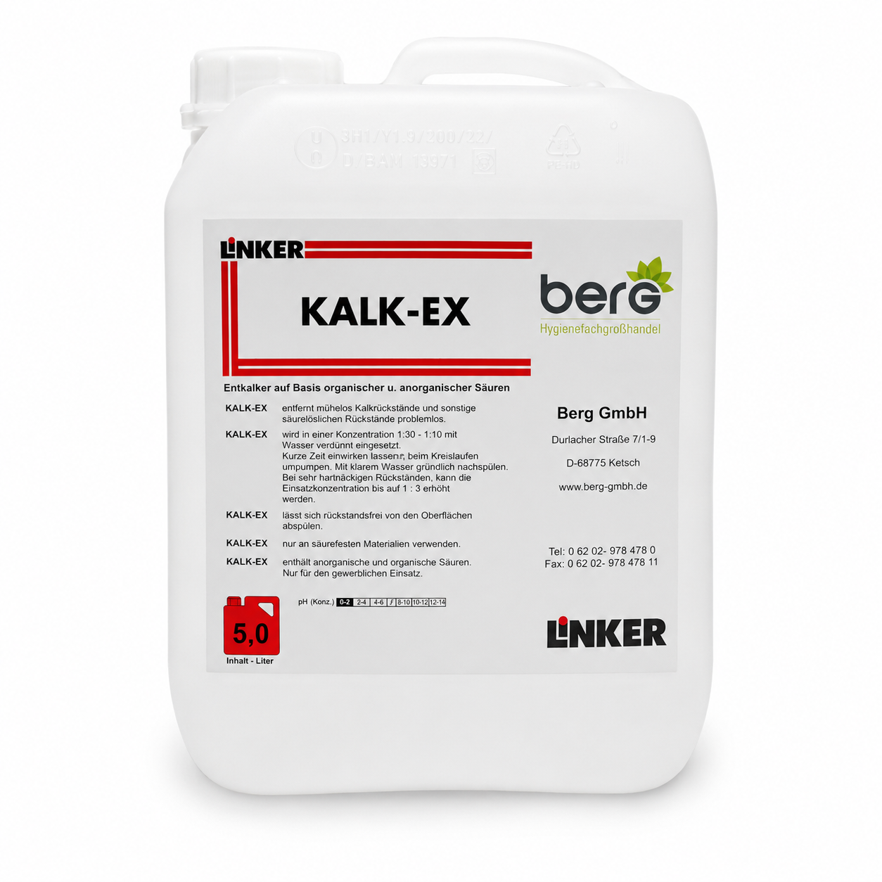 Berg Kalkfrei Kalk Ex Konzentrat, 5 L Kanister