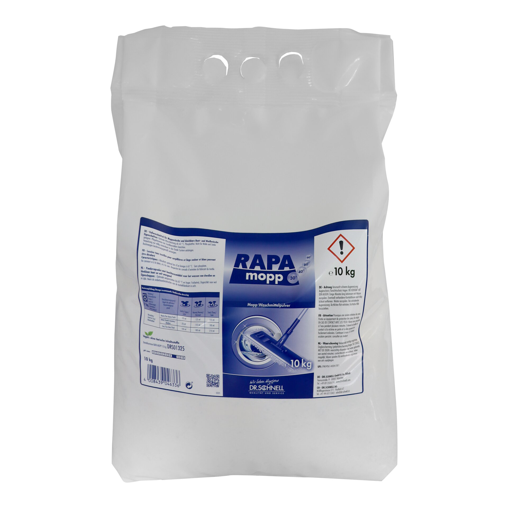 DR.SCHNELL Mopp-Waschmittel RAPA mopp, Pulver – 10 kg - Sack