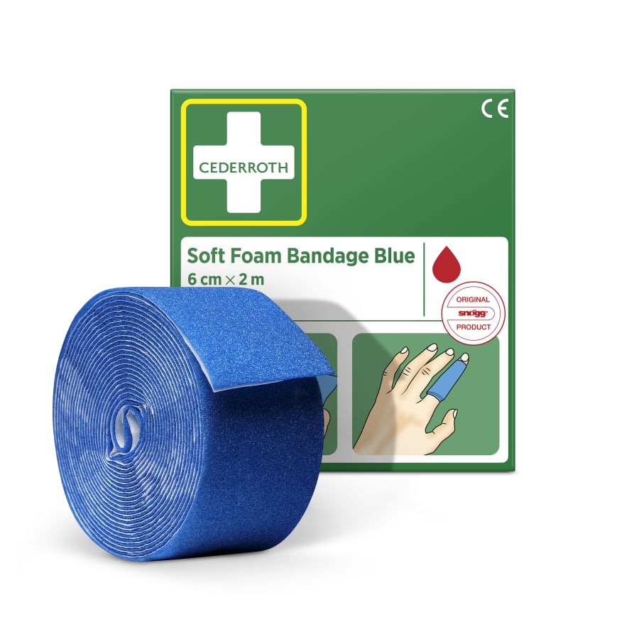 Cederroth Soft Foam Bandage Schaumverband, blau 2 m x 6 cm